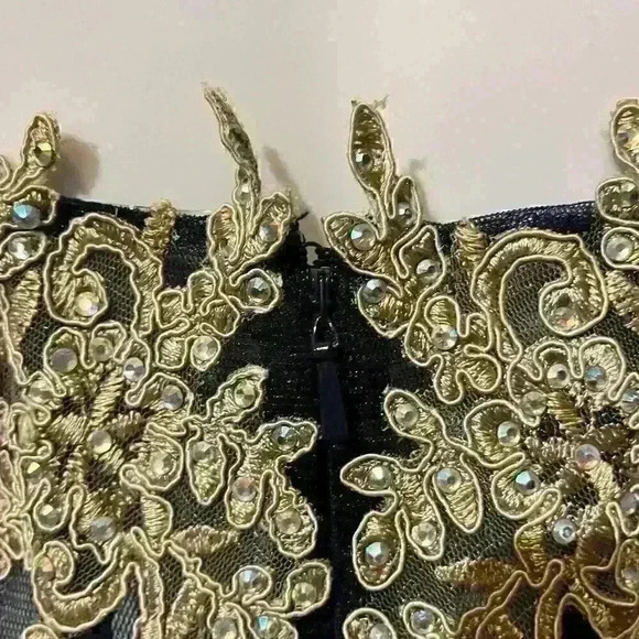 Glow By Colors Womens Corset Sequin Semi Sheer Strapless Jovani Evening Dress 6 - Picture 13 of 16